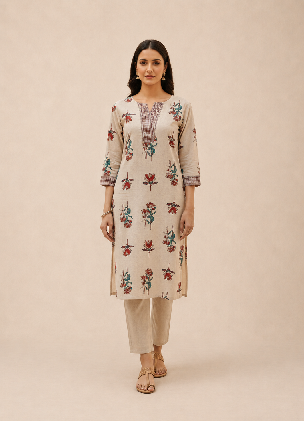 Navy+Grace+Printed+short+Kurti