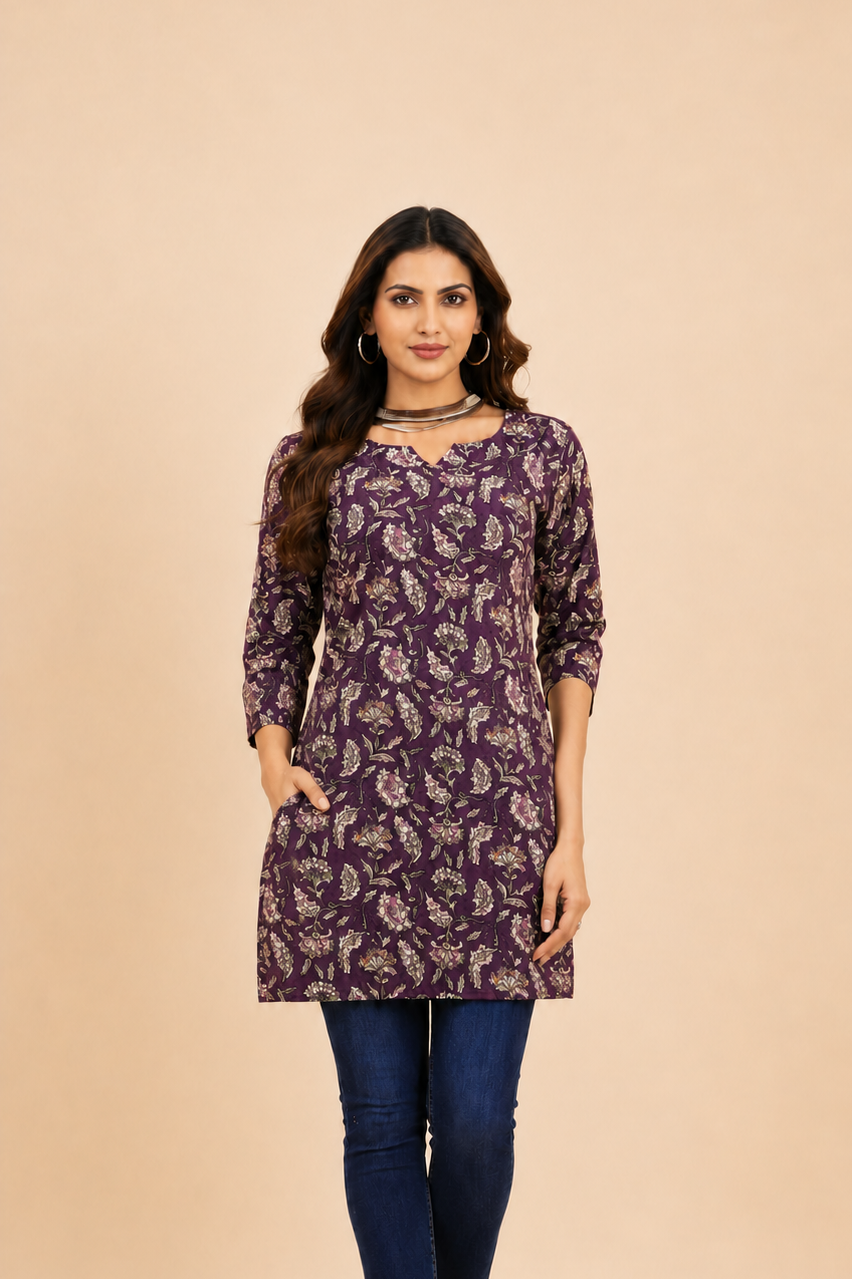 Floral+Peplum+Alia++Cut+Short+Kurta