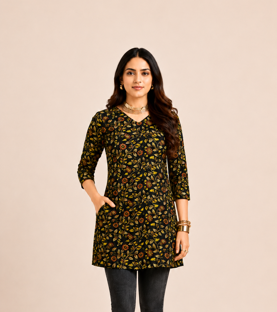 Floral+Peplum+Alia++Cut+Short+Kurta