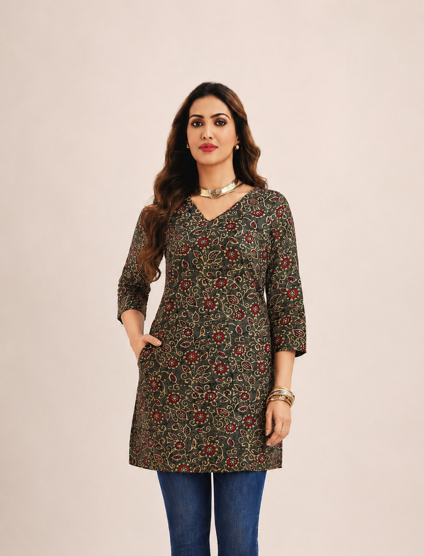 Floral+Peplum+Alia++Cut+Short+Kurta