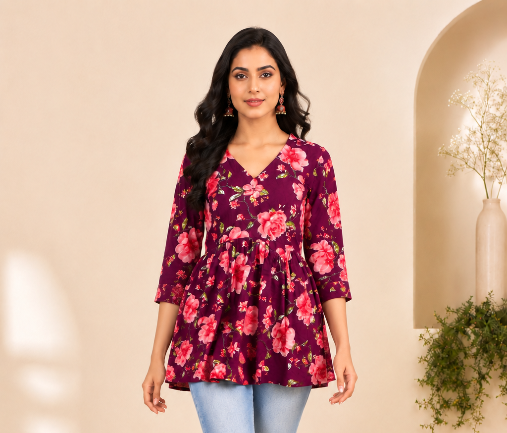 Floral Peplum Alia  Cut Short Kurta